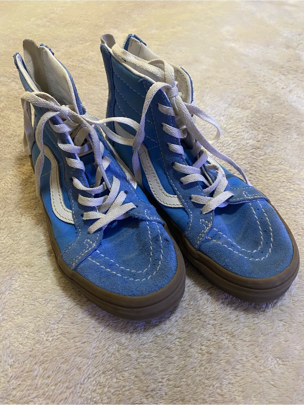 Vans Kids High-Top Sneakers in Blue and White